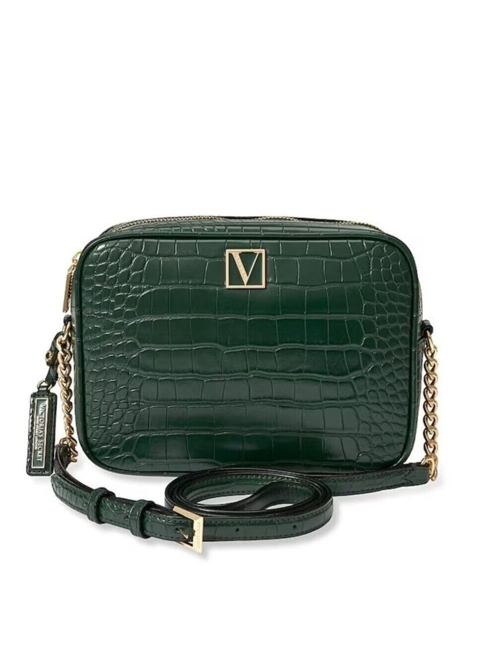 Victoria's Secret Emerald Green Croc Crossbody Bag